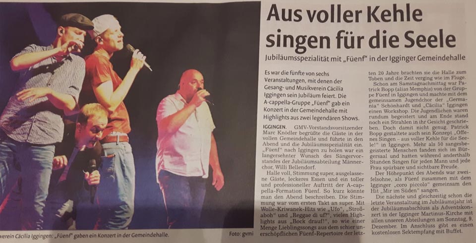 Artikel aus der Remszeitung vom 05.11.2018